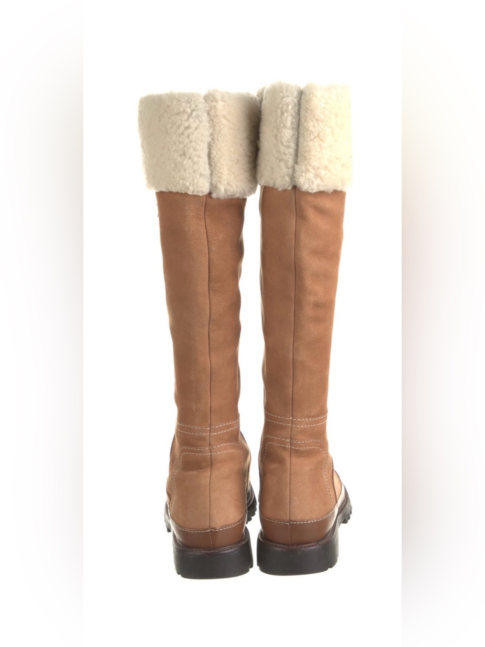 Hunter Tall Suede Fur Trim Winter Boots Tan Women’s Size 7 - Picture 4 of 5